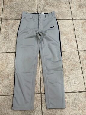 Nike Gray Baseball Pants with Navy stripe,
Boys medium